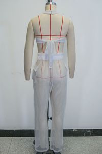 Chic Design Halter <b>Sexy</b> Crop Tops See Through Mesh Pants Summer Club Party Women <b>Sets</b> Fashion - Product Image 6