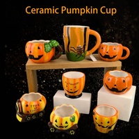 Cadeau de vacances tasses à café décoratives en céramique fantôme Halloween citrouille eau thé drôle dessin animé tasse