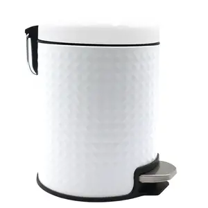 Cheap price empty Stainless Steel Round bis shape container round lid for Kitchen Bedroom Office Counter top waste bin