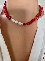 Nouveauté été Collier ras de cou en pierre turquoise perlée Mode Collier en pierre naturelle perlée pour femmes Accessoires faits à la main