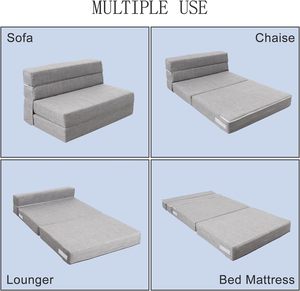 Phong cách hiện đại chuyển đổi Inflatable Sofa giường mật độ cao bọt phòng chờ Chaise với nén cho phòng khách hoặc phòng ngủ - Product Image 4