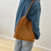Sac fourre-tout souple grande capacité avec logo personnalisé, en cuir tanné végétal de première qualité, sac à bandoulière pour femme, idéal pour le quotidien, le travail et les voyages
