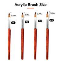 Professionnel pur 70% Kolinsky manche en bois brosse à ongles Art manucure rond stylo en bois cristal acrylique Gel Extension brosse à ongles