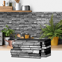 Autocollants muraux pour carrelage domestique anti-huile, mosaïques brillantes imperméables pour cuisine, vente en gros OEM