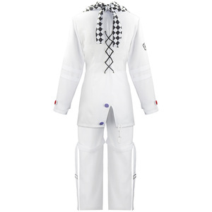 Costume de cosplay Ouma Kokichi, manteau blanc avec écharpe à carreaux, tenue de jeu de rôle d'anime, ensemble complet - Product Image 4
