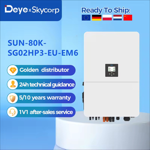 อินเวอร์เตอร์พลังงานแสงอาทิตย์แบบไฮบริด SUN-80K-SG02HP3-EU-EM6 80KW ระบบไฟฟ้าแรงสูงสามเฟส พร้อมแบตเตอรี่สำรอง 200A IP65 ประสิทธิภาพ 97.6% - Product Image 1