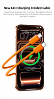 Câble USB-C tressé en nylon orange 60W pour iPhone 17