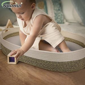 Panier à langer pliable en corde de coton Maydow, moderne et simple, avec poignée, pour nouveau-né, berceau Moïse, personnalisable, 76x40x13cm - Product Image 4