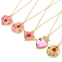 Collar, Llavero y Colgante para Bolso de Anime Sailor con Cristales Coloridos, Corazón, Estrella y Varita Mágica, Venta al por Mayor, Regalo para Mujeres y Niñas