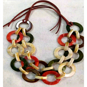 Collar de moda con cadena de cuentas de resina multicapa Gloss Crafts, diseño de eslabones coloridos, para mujer, ideal para fiestas, regalo cristiano. - Product Image 1