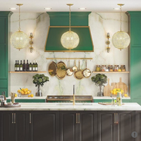 Yihao personnalisé K9 Led verre fer hôtel plafond pendentifs lumière américain Vintage moderne luxe boule de cristal lustre