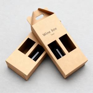 Individuelles Logo Digitaldruck Weinbox Recycelbare Bier-Pint Wein-Geschenkbox <span class=keywords><strong>2</strong></span>-Flaschen Wein-Hängebox - Product Image 5
