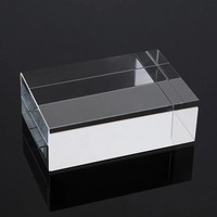 Base en cristal et verre K9 gravée sur mesure avec gravure intérieure pour vitrine et décoration de médailles