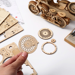 <span class=keywords><strong>Puzzle</strong></span> en <span class=keywords><strong>bois</strong></span> 3D personnalisé adorable, tricycle, <span class=keywords><strong>moto</strong></span>, <span class=keywords><strong>puzzle</strong></span> souvenir d'enfance pour ornement d'étagère de chambre d'enfant - Product Image 3