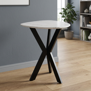 Modern Iron and Marble Durable Eco-Friendly Side Table for Bedroom Home Office Farmhouse Living Room & Apartment - Product Image 2