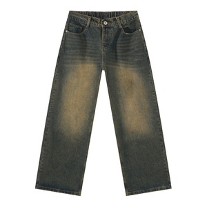 Jeans de Mezclilla para Hombre, Corte Recto, Lavado a la Piedra, Cintura Media, Ajuste Regular, Algodón, Estilo Casual de Verano, Color Azul - Product Image 4