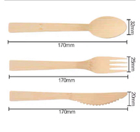 Ensemble de couverts jetables écologiques en bambou biodégradable Wanpin pour le camping, cuillère, fourchette, couteau, Wanpin-BCP3
