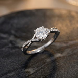 Anillos de Compromiso y Boda Clásicos de Plata de Ley 925 con Moissanita, Corte Brillante, Engaste de Garras, Certificado GRA, Opción de Regalo para Mujer - Product Image 2