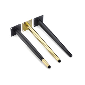 Furniture <b>Leg</b> Metal <b>Sofa</b> <b>Legs</b> Tapered Black Gold 10cm 72cm Heavy Duty Minimalist Design - Product Image 3