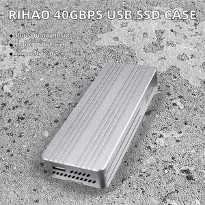 Rihao Aluminum 40Gbps USB 4.0 SSD Case for <b>NVMe</b> PCI-E <b>M</b>.<b>2</b> HDD Thunderbolt4/3 External Hard Drive Enclosure - Product Image 2