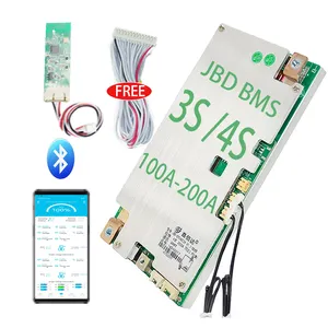 JBD BMS 3S 4S lifepo4 Li-ion 12V 100A 120A 150A 200A akıllı BMS dengesi ile NTC BT UART Jiabaida pil paketi için BMS