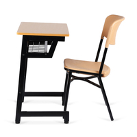 Ensemble Chaise et Bureau Scolaire Moderne avec Plateau en Bois et Cadre Métallique Durable pour Salle de Classe et Bureau à Domicile Garantie 5 Ans