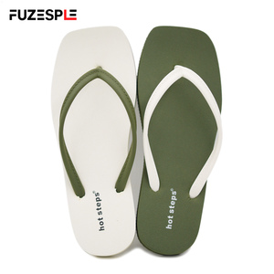 Chanclas de Playa para Mujer, Diseño Simple con Punta Cuadrada, Bloques de Color Modernos, Transpirables, Antideslizantes, Suaves, para Uso Diario en Verano - Product Image 1