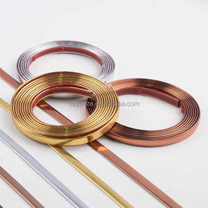 Adhésif flexible de garniture de décoration de bande de bord de tuile de bande d'or de mur de PVC pour le miroir de porte de plafond - Product Image 1