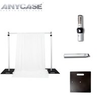 Structure de stand de salon professionnel en aluminium 8x8 pieds avec mur floral, tente carrée, auvent, support de toile de fond et kit de drapage pour la location