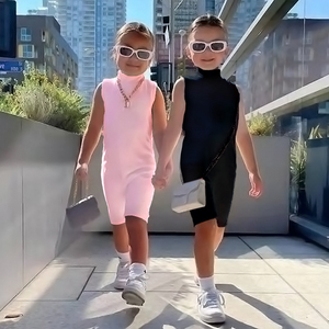 Vêtements pour enfants en gros 2022, ensembles de vêtements pour enfants, shorts pour filles, vêtements d'été sans manches pour enfants - Product Image 1