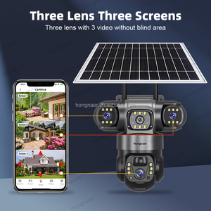 Hongnaer 12MP 6K visión nocturna Solar WiFi vigilancia inalámbrica seguridad CCTV Cámara IP V380 Pro <span class=keywords><strong>3</strong></span> lentes al aire libre WiFi Cámara Solar - Product Image 3