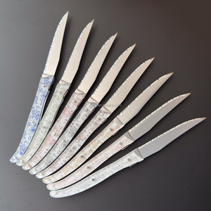 Mô hình cổ điển mới bít tết dao và nĩa đặt 4.5 inch laguiole bít tết dao <span class=keywords><strong>Acrylic</strong></span> xử lý dao Hộp quà tặng - Product Image 5