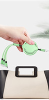 Câble rétractable usb 3-en-1 de type c, micro et portable, pour recharge rapide, compatible avec iphone 13pro MAX