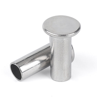 DIN7338B rivet semi creux tubulaire à tête plate en aluminium et acier inoxydable