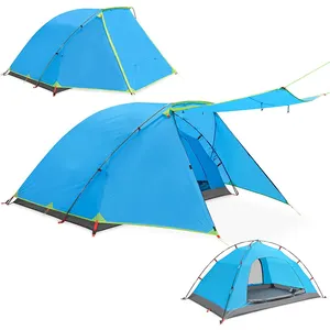 New High Quality Large Capacity Camping Tent Outdoor Waterproof Family Large Tent 4 Person Easy Setup Tent with Porch Double Lay