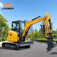 LOGWAY Mini Excavator Bertenaga Tinggi untuk Pekerjaan Penggalian Kota dengan Mesin EPA dan Trek Karet Pro Compact Mini Excavator