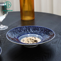 Assiettes rondes en mélamine bleue de 9/11 pouces pour la vente en gros, idéales pour les sauces, les pâtes et les plats de dîner, pour la restauration commerciale et la vaisselle de table.