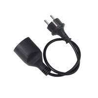 Câble d'extension d'alimentation avec prise femelle EU CEE noire, certifié CE, pour ordinateur et appareils électroménagers, longueur personnalisable