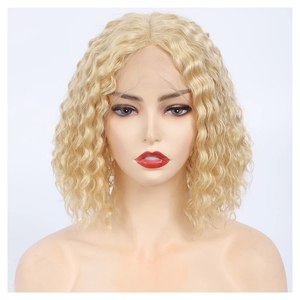 Peluca de Cabello Humano Indio Virgen, Estilo Bob Largo con Frente de Encaje, Color 613, Ondulado Profundo, Ondulado Natural, Sin Pegamento, Transparente, para Encaje, Densidad 130%-150% - Product Image 1