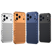Coque de téléphone rafraîchissante avec trous de ventilation, en métal antichoc pour iPhone 17, 16, 15, 14, 16E Plus