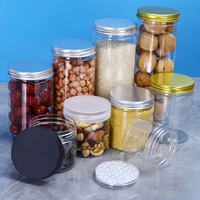 MOQ inférieur, pots en plastique transparent de qualité alimentaire de 150 ml à 1000 ml avec couvercles à vis