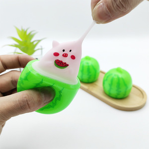 Hot Selling TPR Watermelon Pig Animal Popping Cups Pressure Release Slow Rebound Promotional Gift <b>Squeeze</b> Toys for Kids Adults - Product Image 5