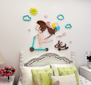Adesivi <span class=keywords><strong>murali</strong></span> 3D consegna rapida decorazioni per la casa <span class=keywords><strong>palloncini</strong></span> adesivi <span class=keywords><strong>murali</strong></span> ragazza e unicorno in acrilico - Product Image 1