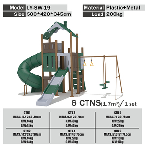 Trẻ em ngoài trời playsets với nhựa trượt và <span class=keywords><strong>Toddler</strong></span> <span class=keywords><strong>Swing</strong></span> <span class=keywords><strong>Set</strong></span> mầm non sân chơi Thiết bị cho công viên hoặc sân sau sử dụng - Product Image 2