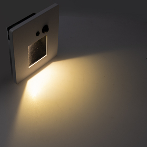 Cảm biến chuyển động chân Đèn tường chiếu sáng LED bước chiếu sáng sàn nhà thép không gỉ PC 3000K ra90 86x86 CE ROHS - Product Image 2