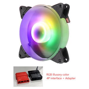 Ventilador de caja RGB de 12cm al por mayor, ventilador de refrigeración de chasis de ordenador pequeño de 6 pines externo/interno silencioso y luminiscente de alta calidad - Product Image 3
