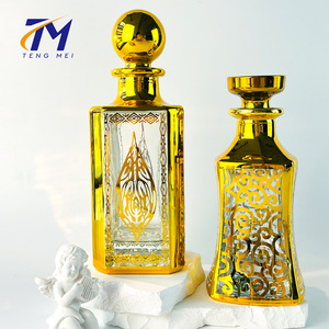 Dubai phong cách 200ml vàng Electroplated hương liệu xi lanh tinh dầu chai thủy tinh bán buôn - Product Image 2