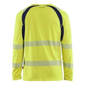 Blaklader-359910133389XS Hi-Vis เสื้อยืดแขนยาวป้องกันรังสียูวีสีเหลือง/สีกรมท่า-7330509932513ชุดทำงาน HI-VIS - Product Image 2