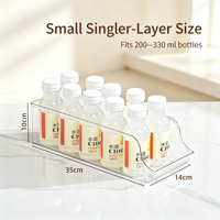 Organisateur de boissons pour réfrigérateur, distributeur de canettes à double couche avec poignée, bac de rangement transparent en PET pour canettes de soda, de bière et autres boissons