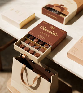 Atacado Luxo Rígida <span class=keywords><strong>Chocolate</strong></span> Caixa De Papel Logotipo Personalizado Luxo Papelão Presente Embalagem Esponja Livre Matt Laminação Embossing - Product Image 4